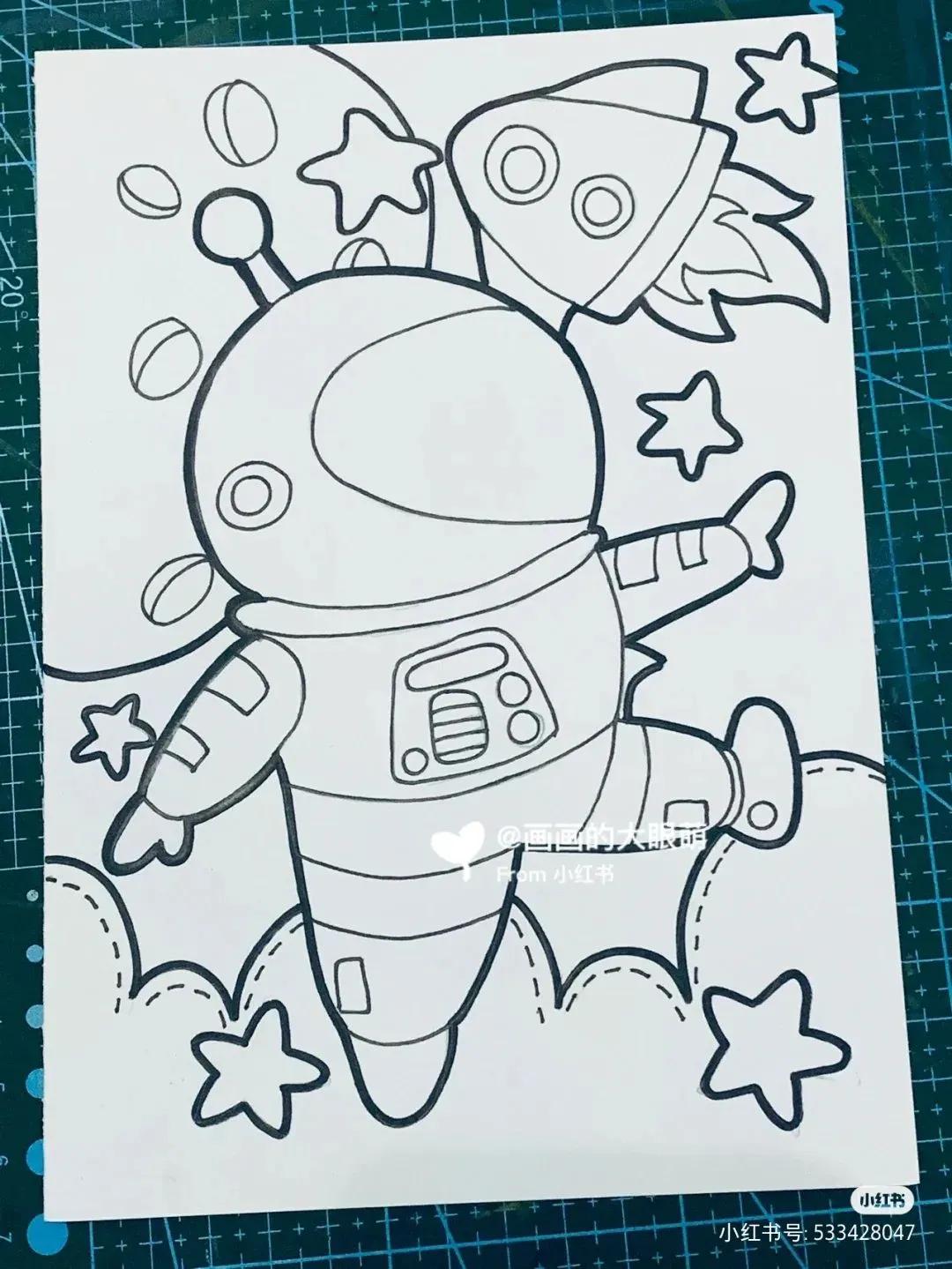 关于中国航天科技创新的绘画,描绘中国航天未来发展绘画