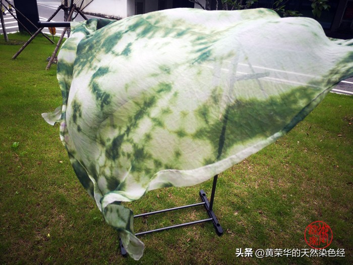 桑蚕丝云染丝巾,水绿云染丝巾