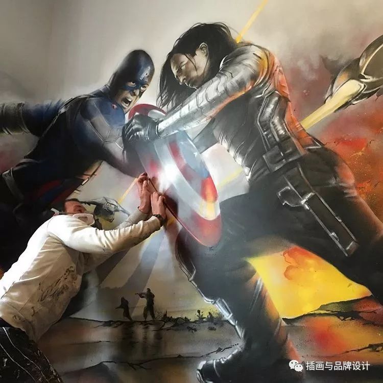 超震撼的墙绘,有视觉冲击感极简的墙绘