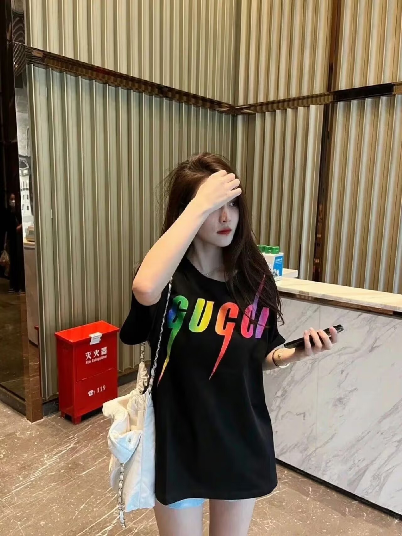 古驰闪电短袖同款,古驰官网爆款闪电短袖