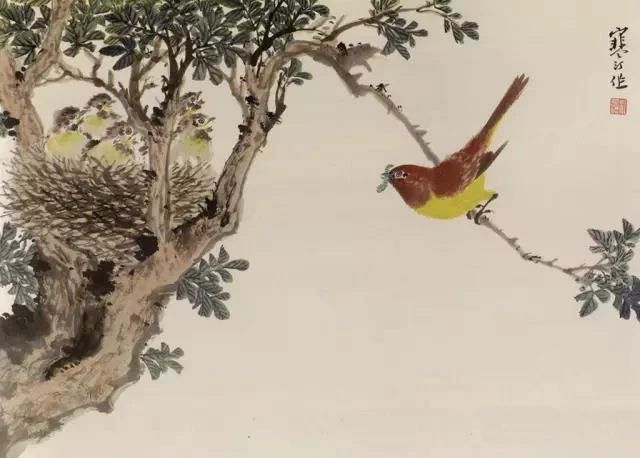 江寒汀写意黑山雀石榴花图,江寒汀写意花鸟千峰竞秀原作尺寸