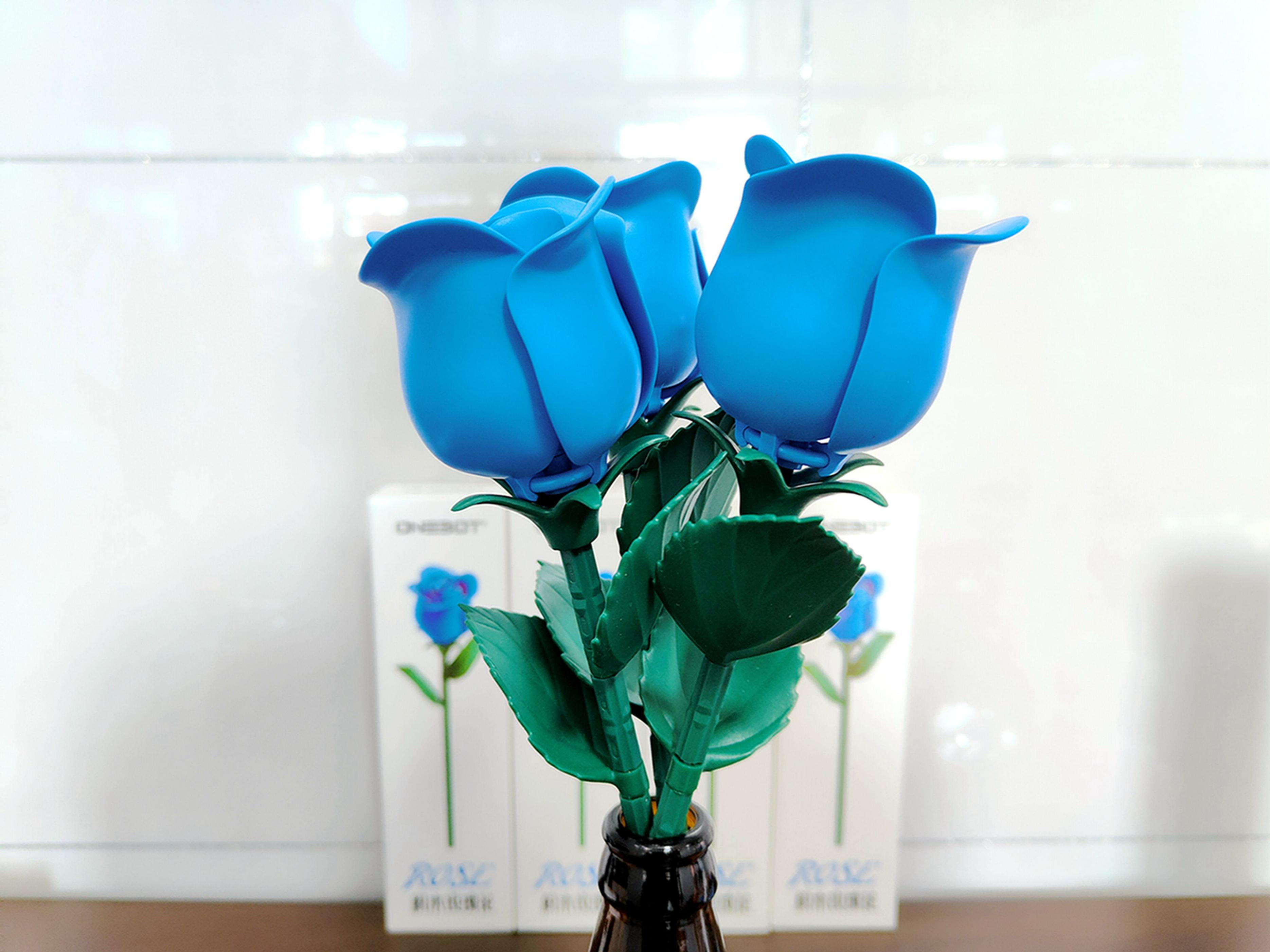 新潮爱礼，蓝色经典，永恒之花永不凋落，ONEBOT积木玫瑰体验