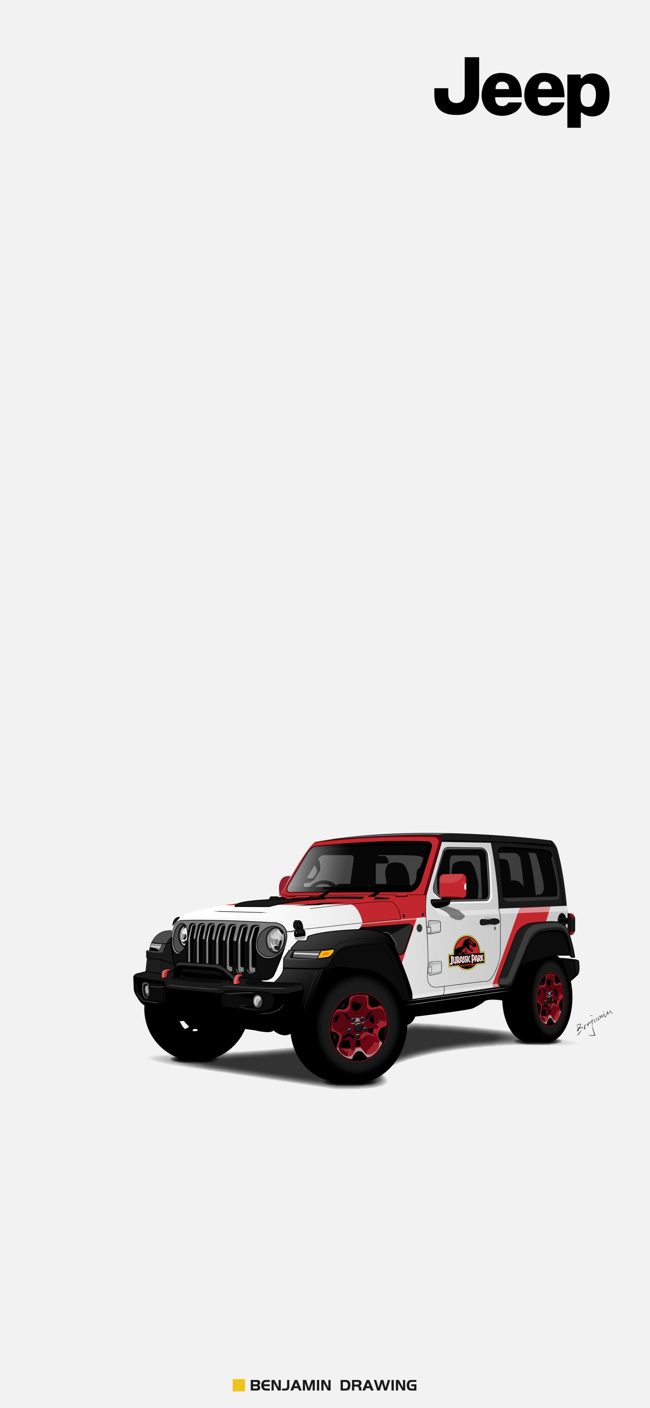 汽车jeep漫画壁纸,手绘吉普车壁纸高清