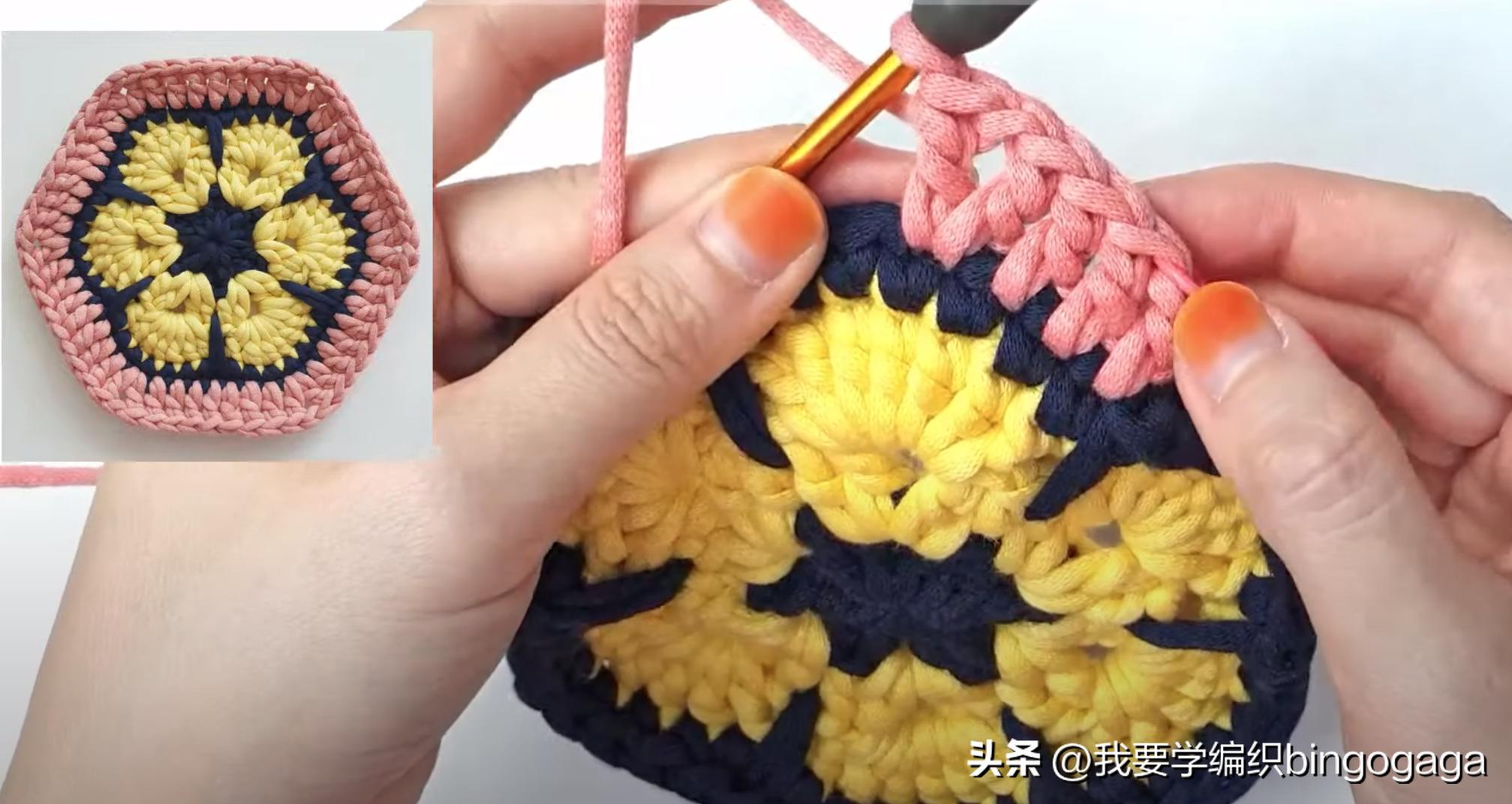 祖母方格小包包拼接编织教程,方形镂空小花包编织教程