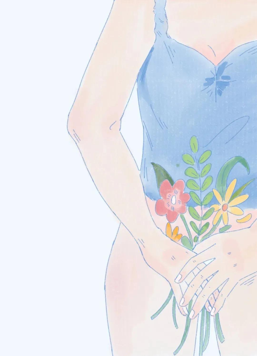 她的小腹微微凸起,她的肚子胖胖的像什么