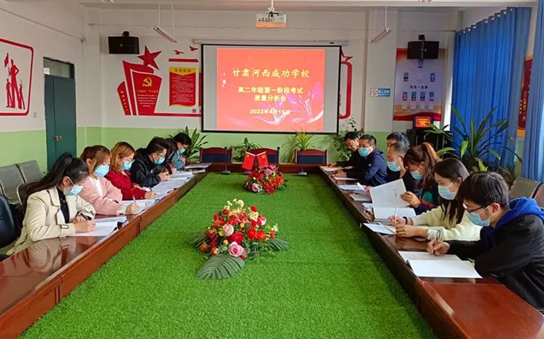 河西成*学功**校高二年级召开第一阶段考试成绩分析会