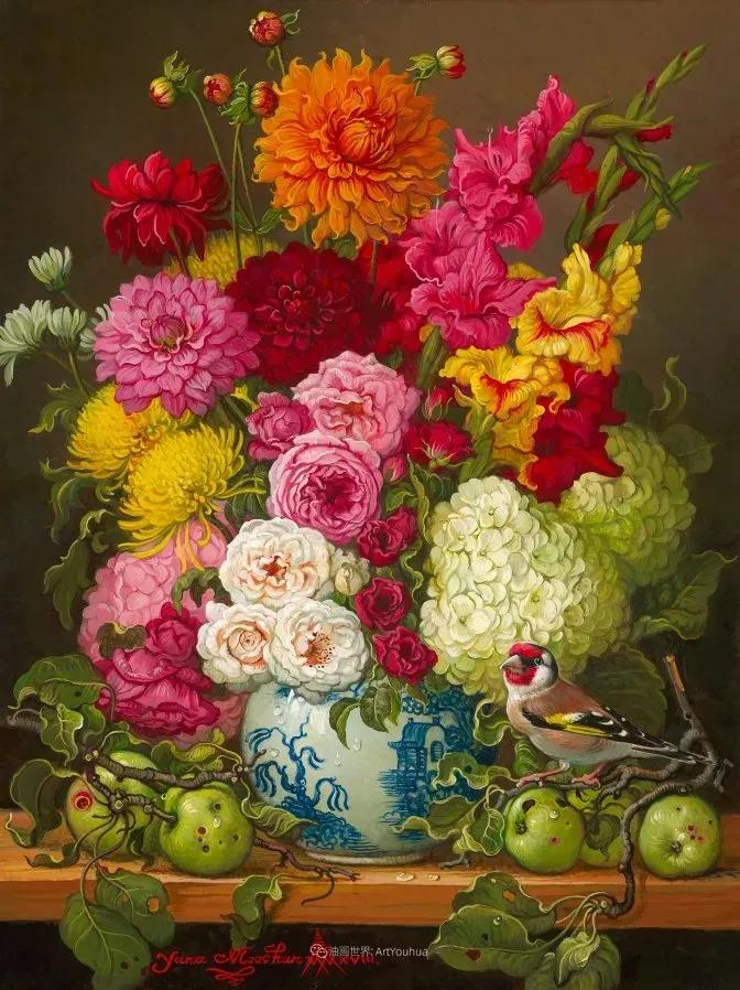 有关爱情的花鸟油画作品,北欧轻奢风格油画作品