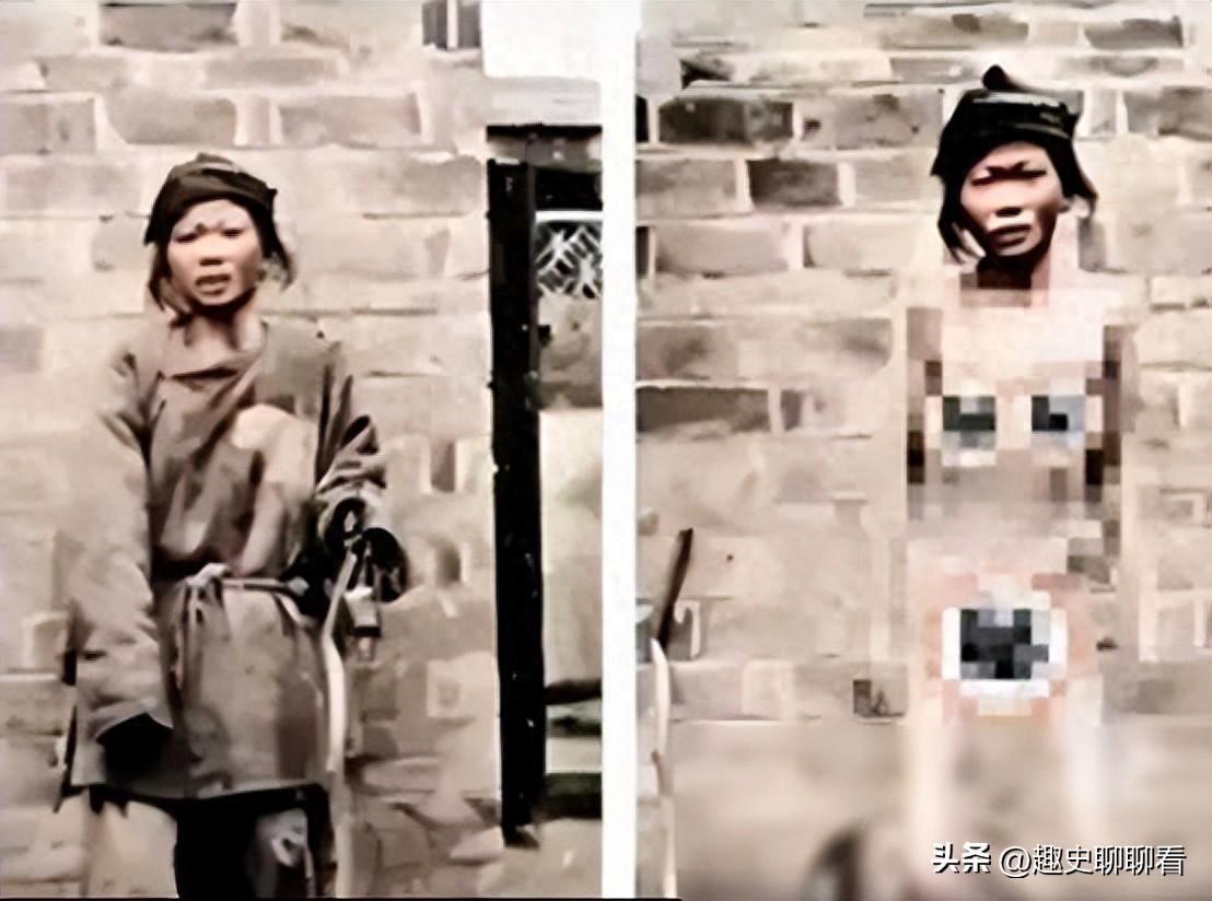 日本暴行老照片,日军女子拍照