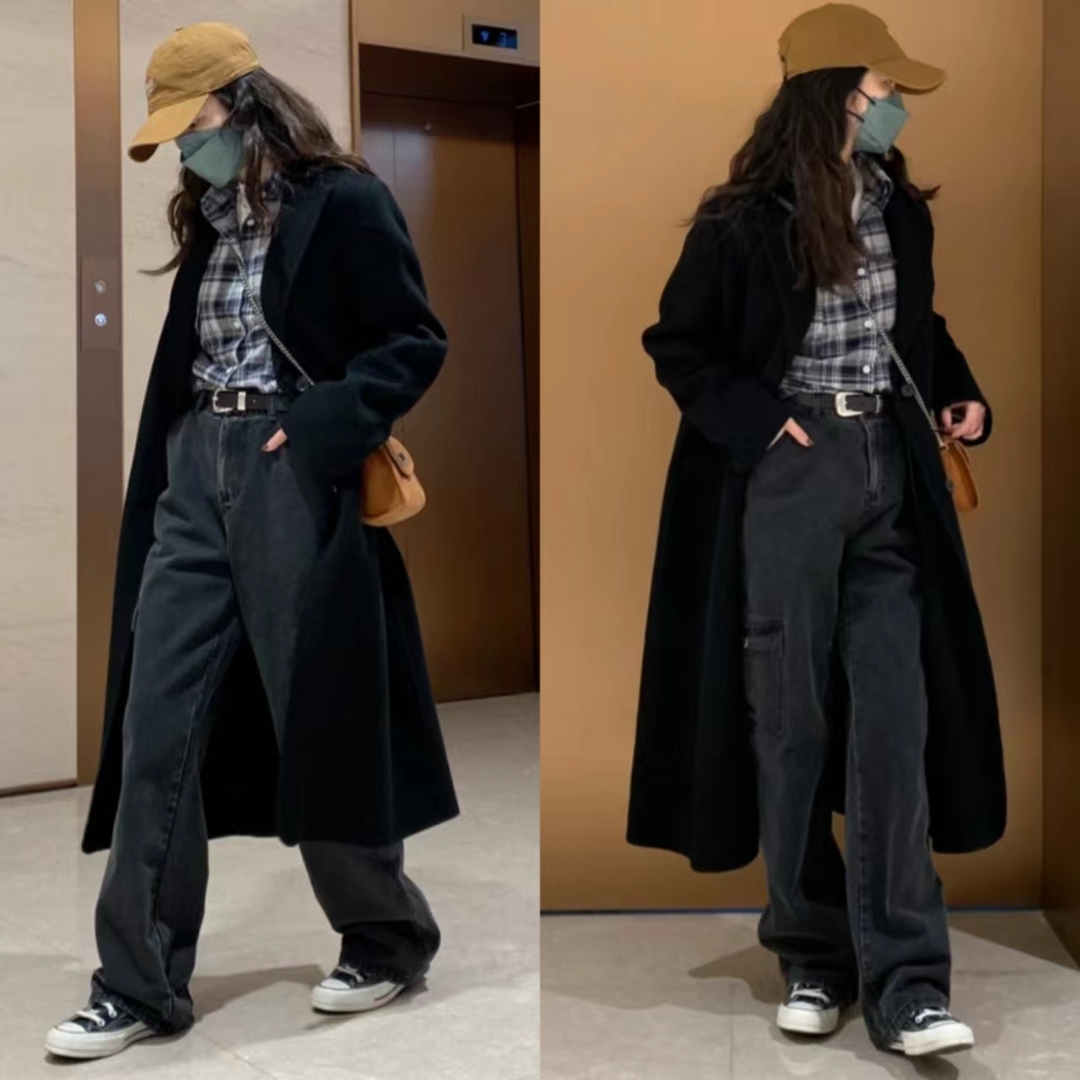 黑色羊绒大衣搭什么色的围巾好看,男士黑色羊绒大衣配什么裤子好看