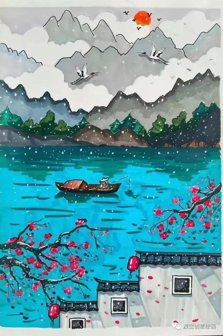 仙气十足的古风画马克笔,马克笔古风诗画