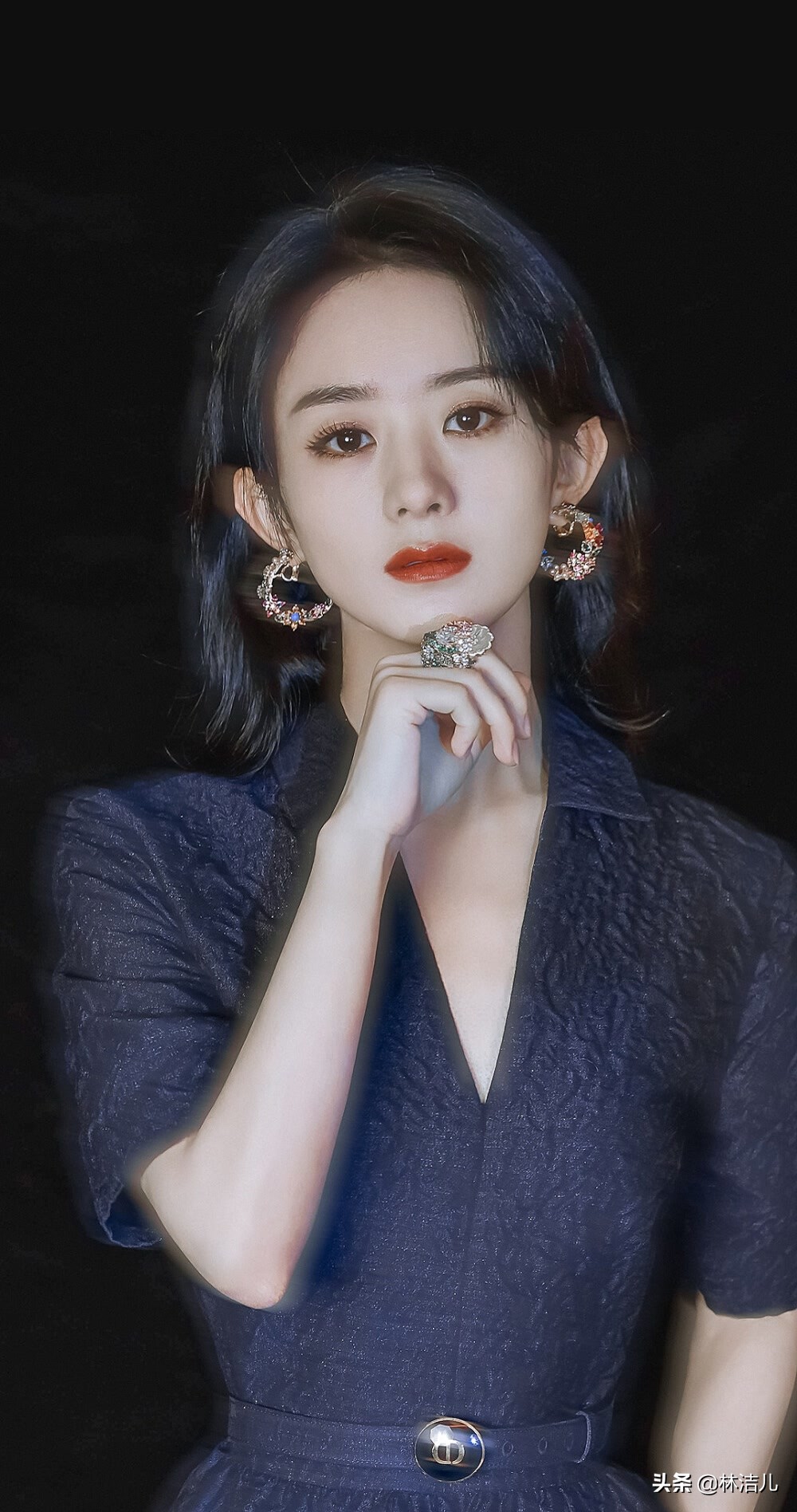 赵丽颖同款半扎发发型扎法,扎发教程简单好看赵丽颖同款发型