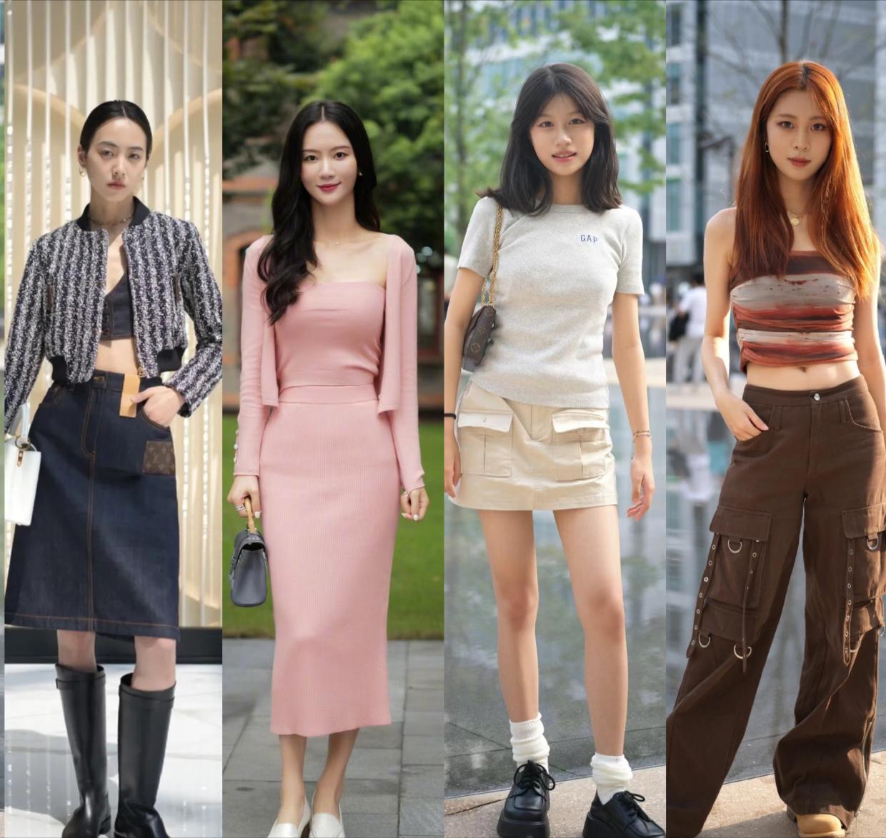 杭州女孩真会穿，满大街长裙长裤，不配高跟鞋也很美！