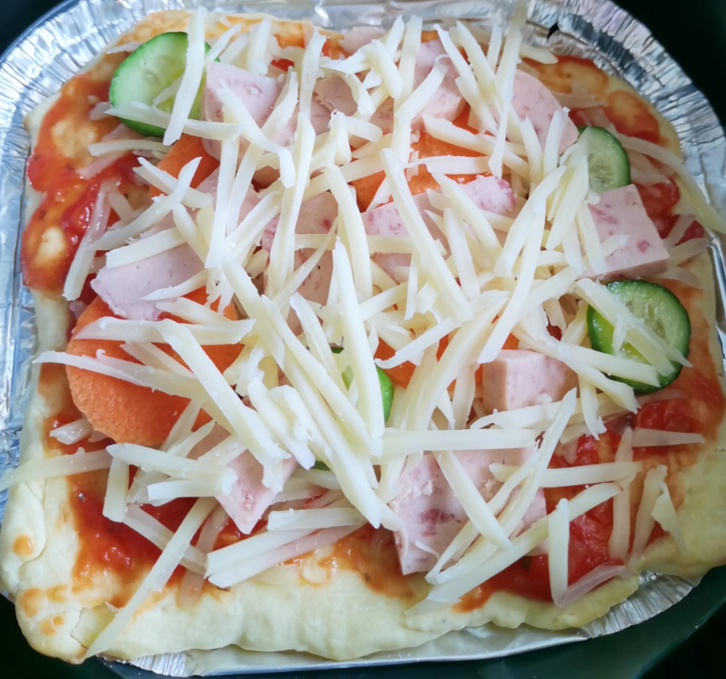 家庭版自制披萨馅料,小麦面粉自制披萨