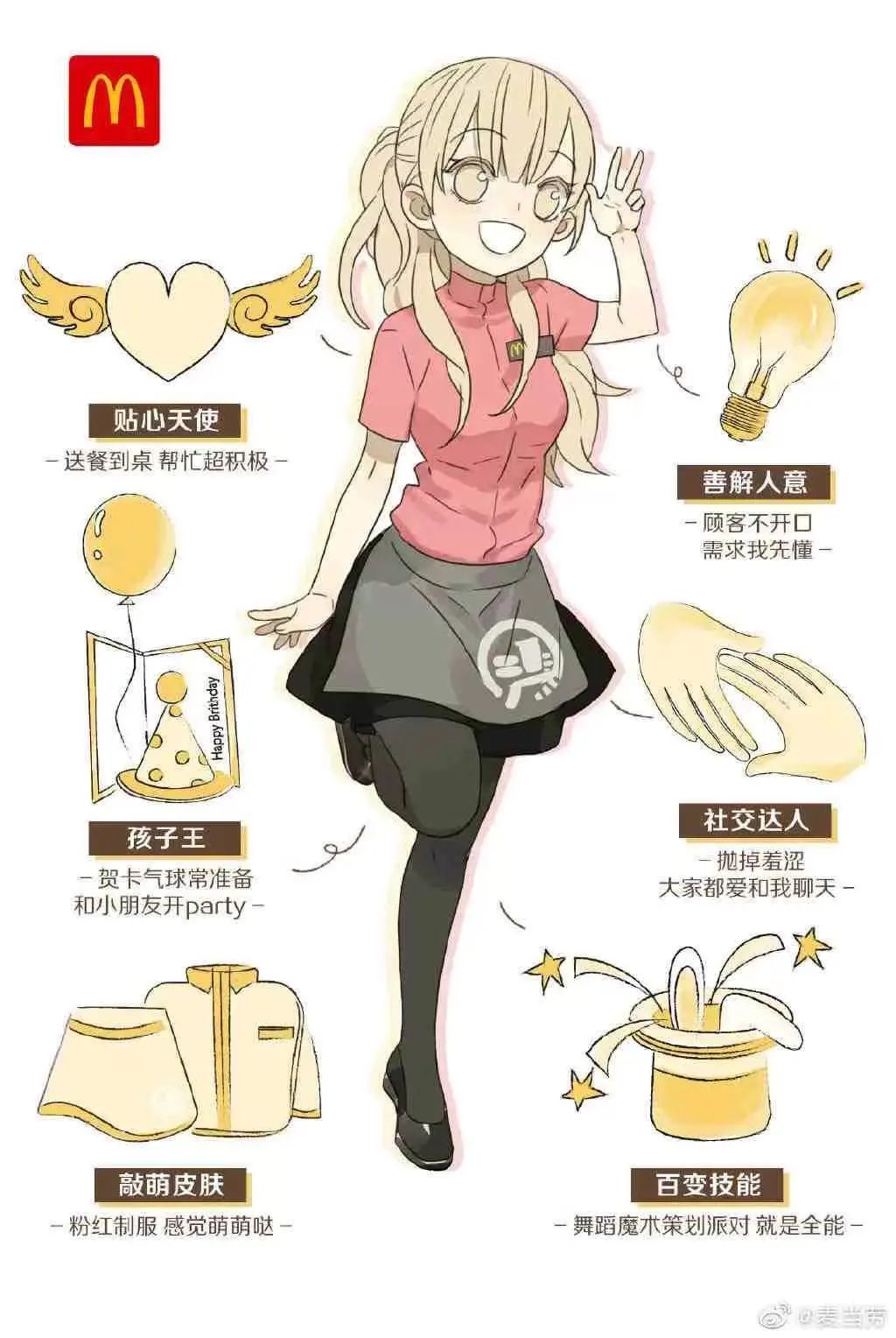 麦当劳里面的制服,麦当劳制服一样吗