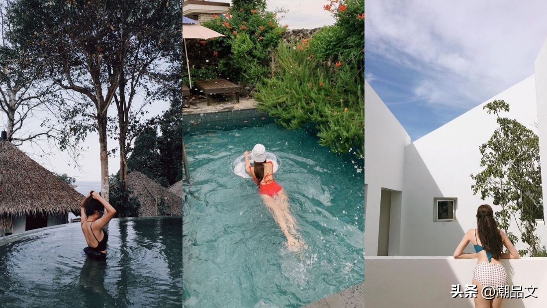 海边泳装拍照技术,海边沙滩穿裙子拍照姿势