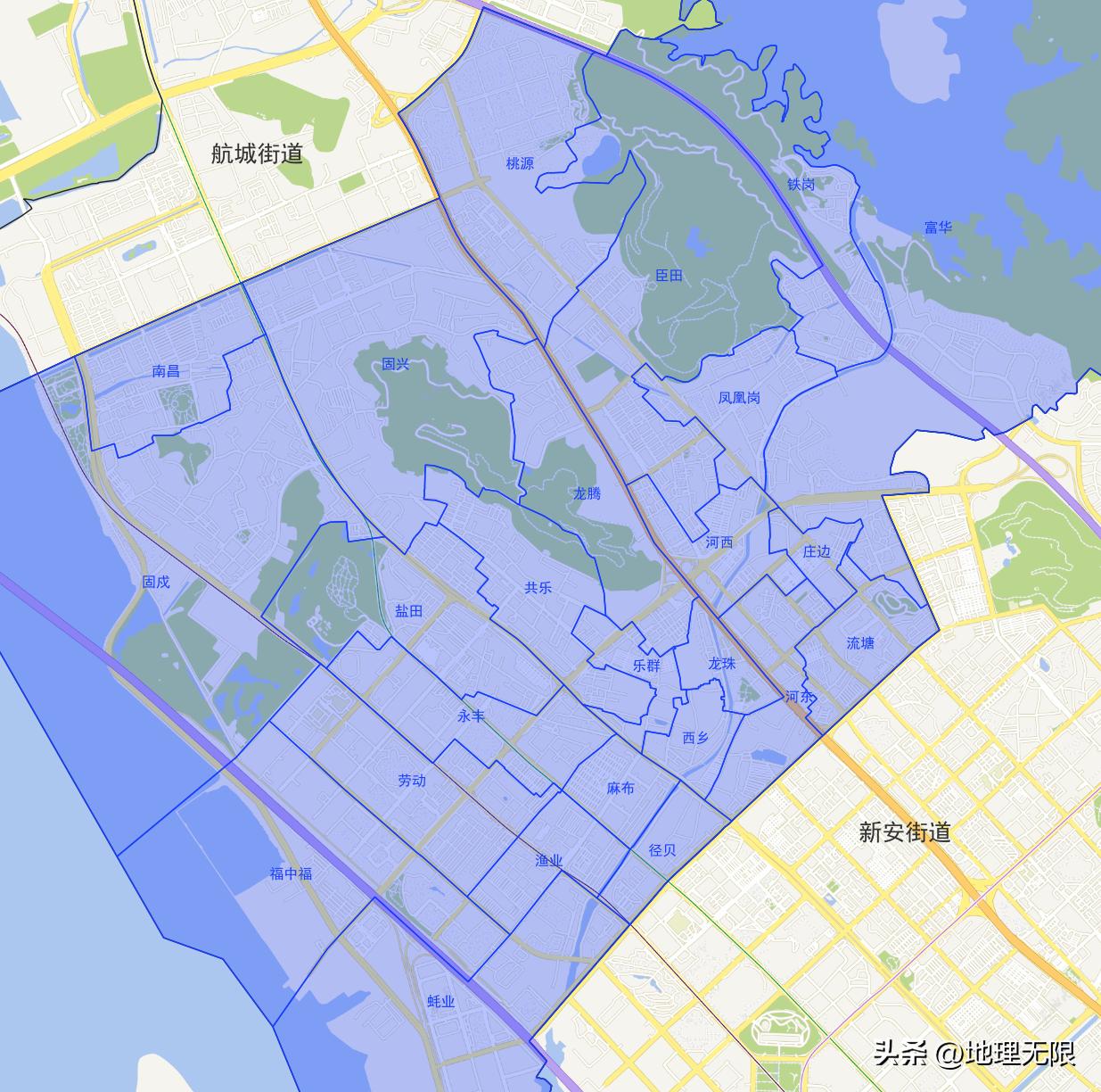 深圳宝安区西乡流塘村地图,深圳市宝安区西乡街道社区分布图