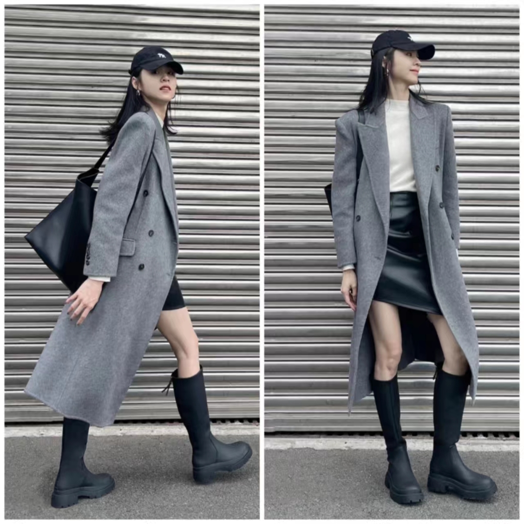 大衣搭长靴知性十足,大衣配阔腿裤让你气场翻倍