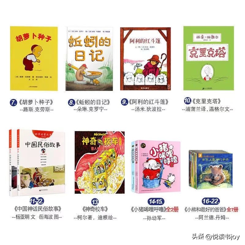 世界读书日一年级阅读书目推荐,一年级必读阅读书目