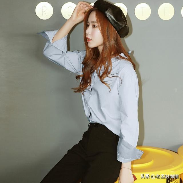 百搭洋气质韩版衬衫,秋季新款简约韩版百搭高级感衬衫
