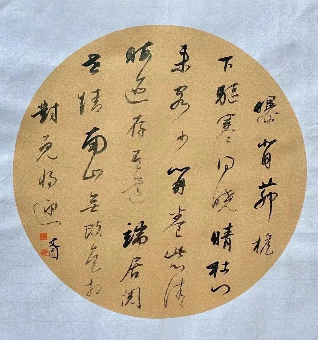 2022“兰亭七子”蒋奎的行草使转灵动，笔势流畅，隶书中规中矩