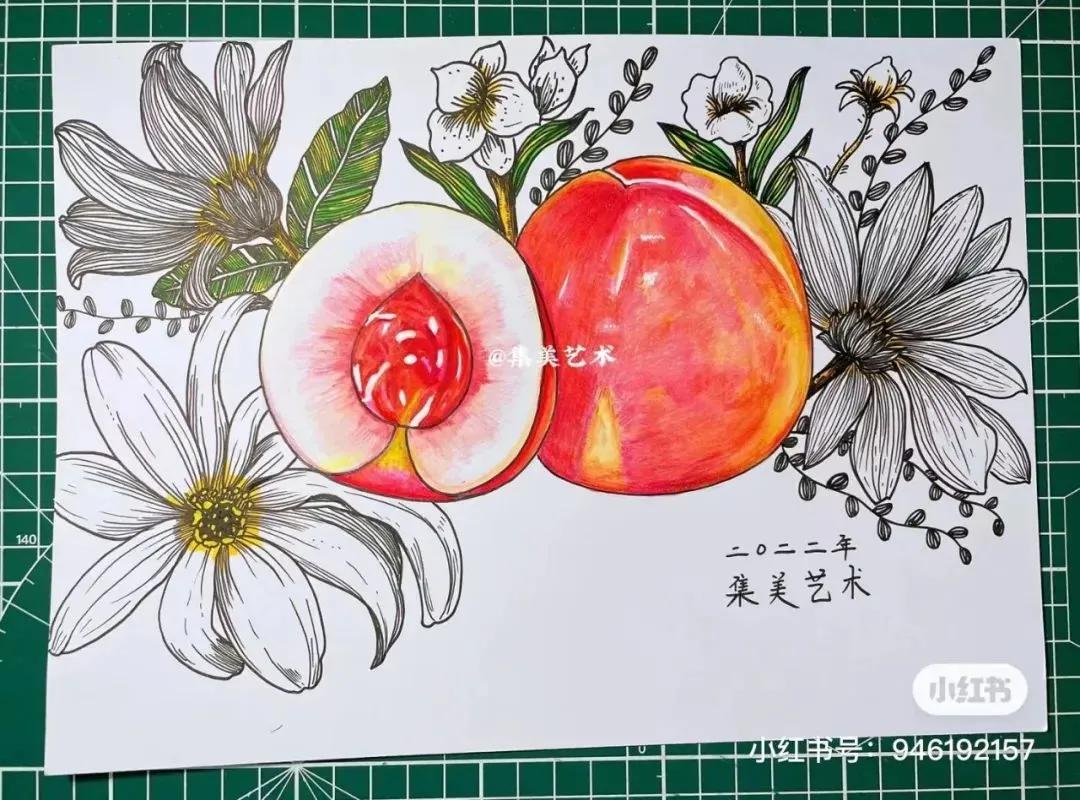 彩铅画出马克笔的效果,彩铅马克笔混合画