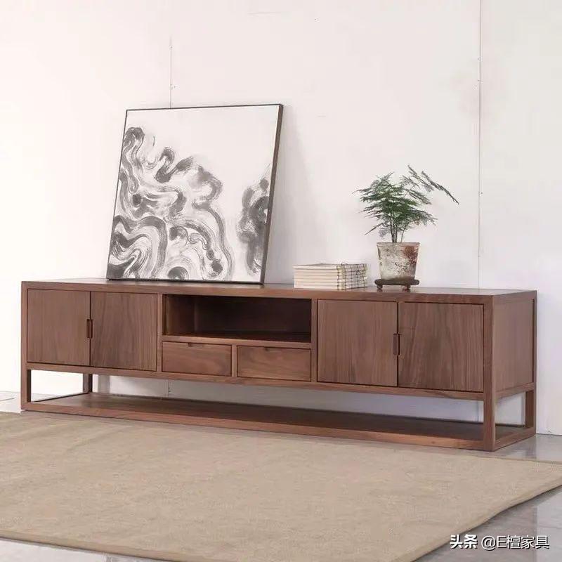 新中式电视柜两边放什么最好,新中式电视柜款式效果图