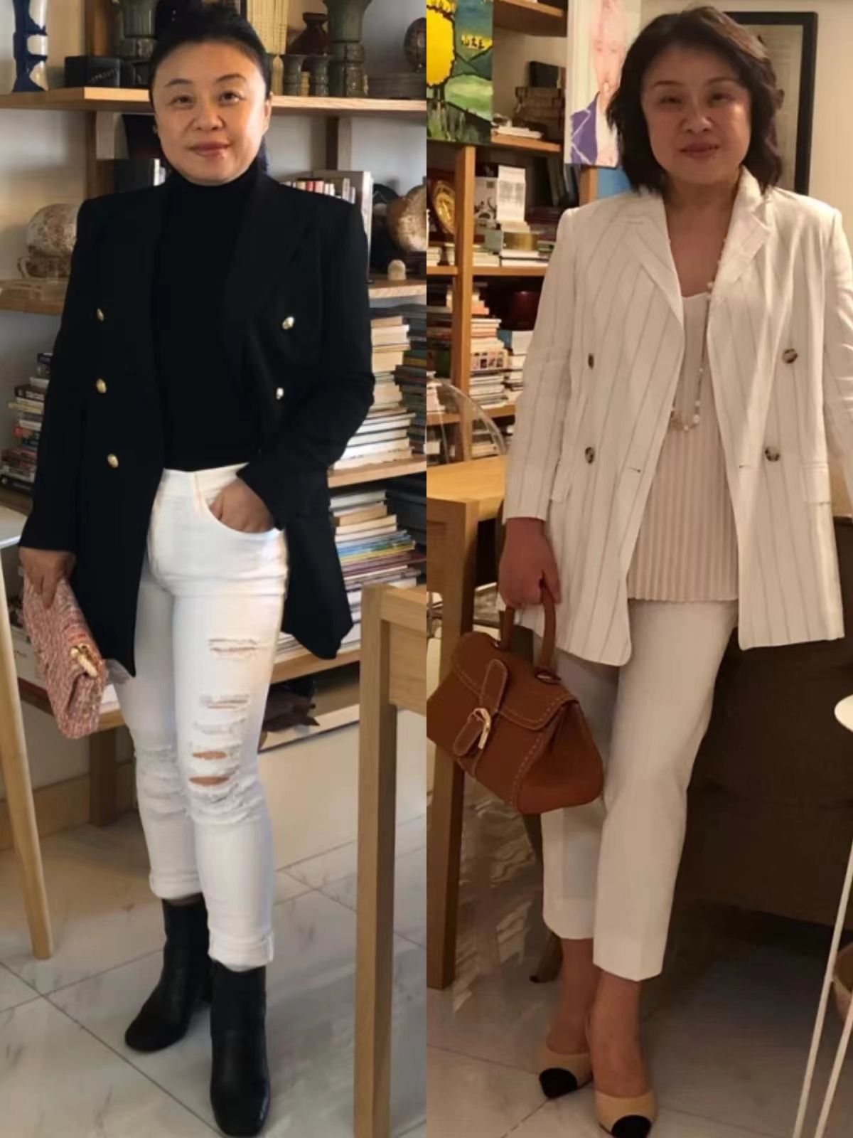 50+微胖妈妈穿裤禁忌：小脚裤配球鞋，学她这样穿身宽体胖也时髦