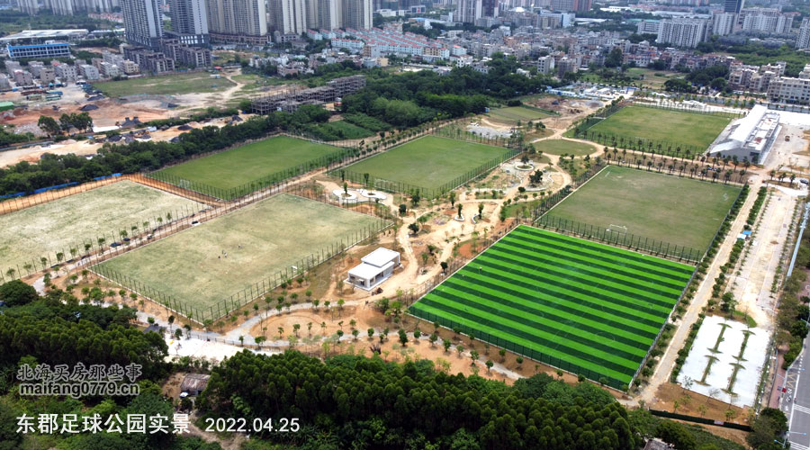 公园施工现场实拍,足球主题公园工程进度