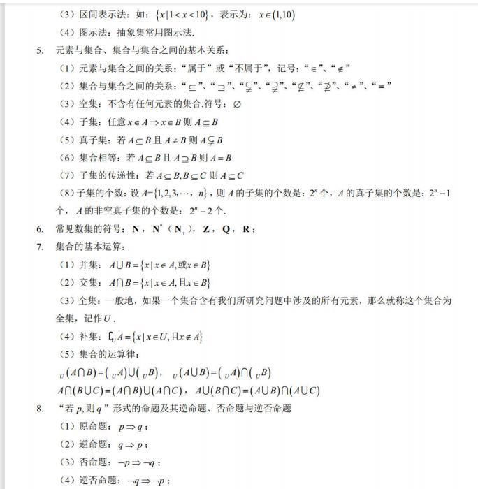 高考数学必记的88个公式及口诀,高考必记数学公式汇总图片