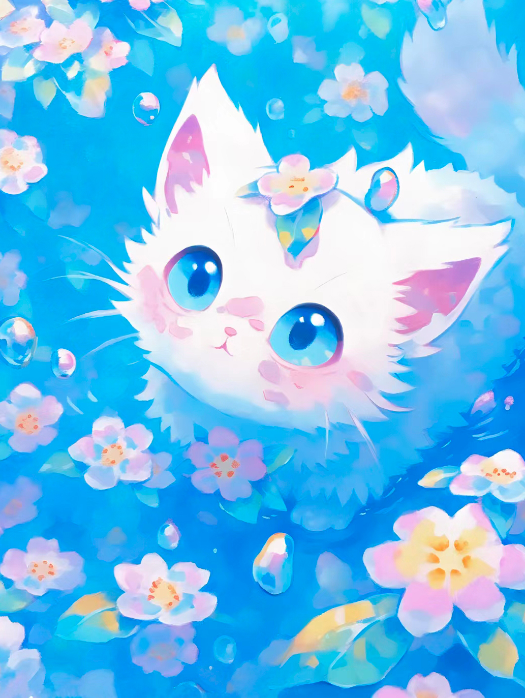 猫咪高清壁纸4k全屏60帧,萌萌哒粉色花篮里的猫咪图片壁纸