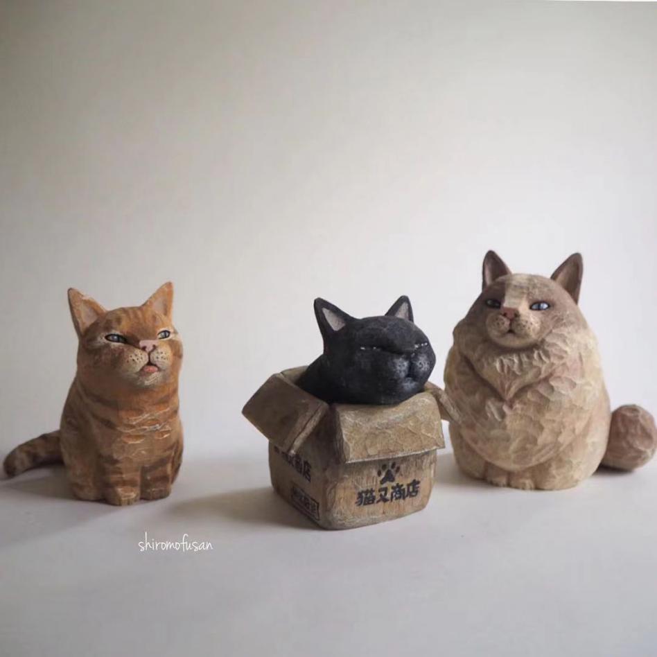 日本艺术家木雕猫,日本木雕艺术家猫