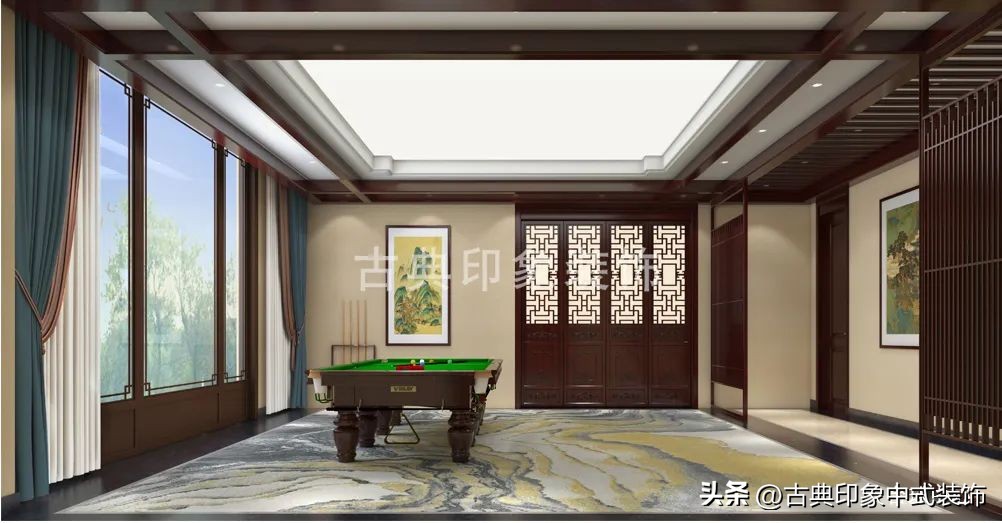 江南风格室内装修设计会所,中式园林会所效果图