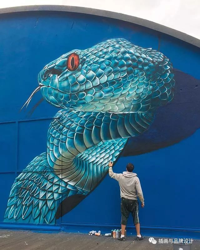 超震撼的墙绘,有视觉冲击感极简的墙绘