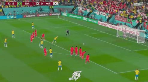 巴西队4-1战胜韩国最精彩进球,巴西半场4比0领先韩国评述