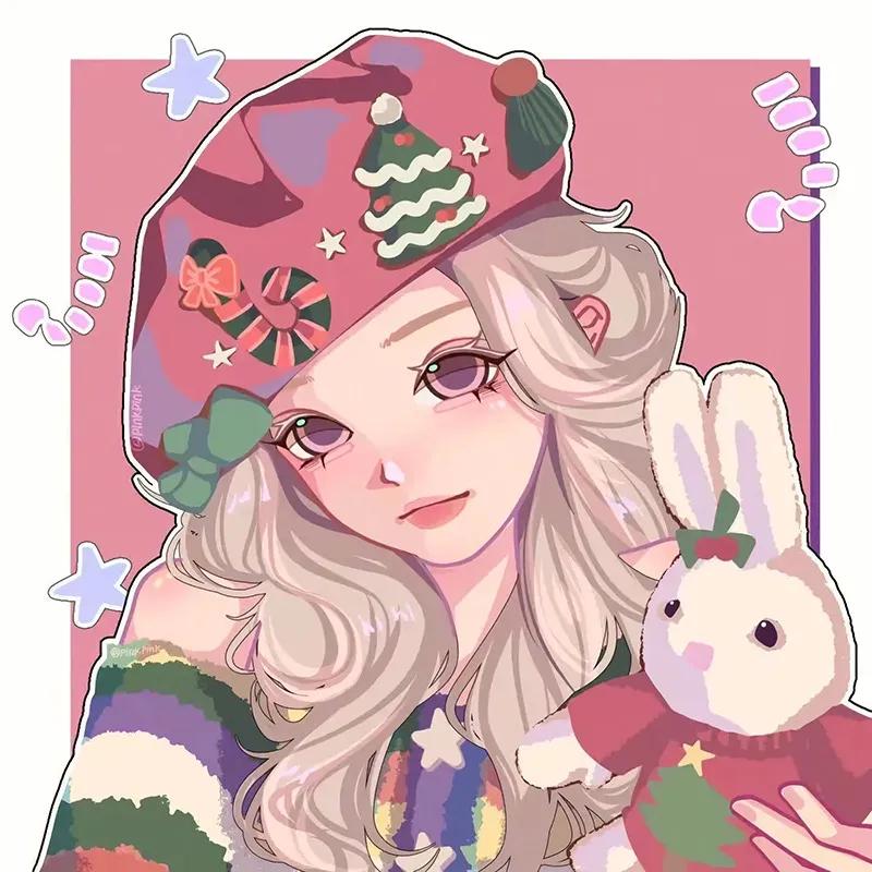 可爱呆萌头像动漫卡通二次元女生,老奶奶抽大烟袋的图卡通动漫头像