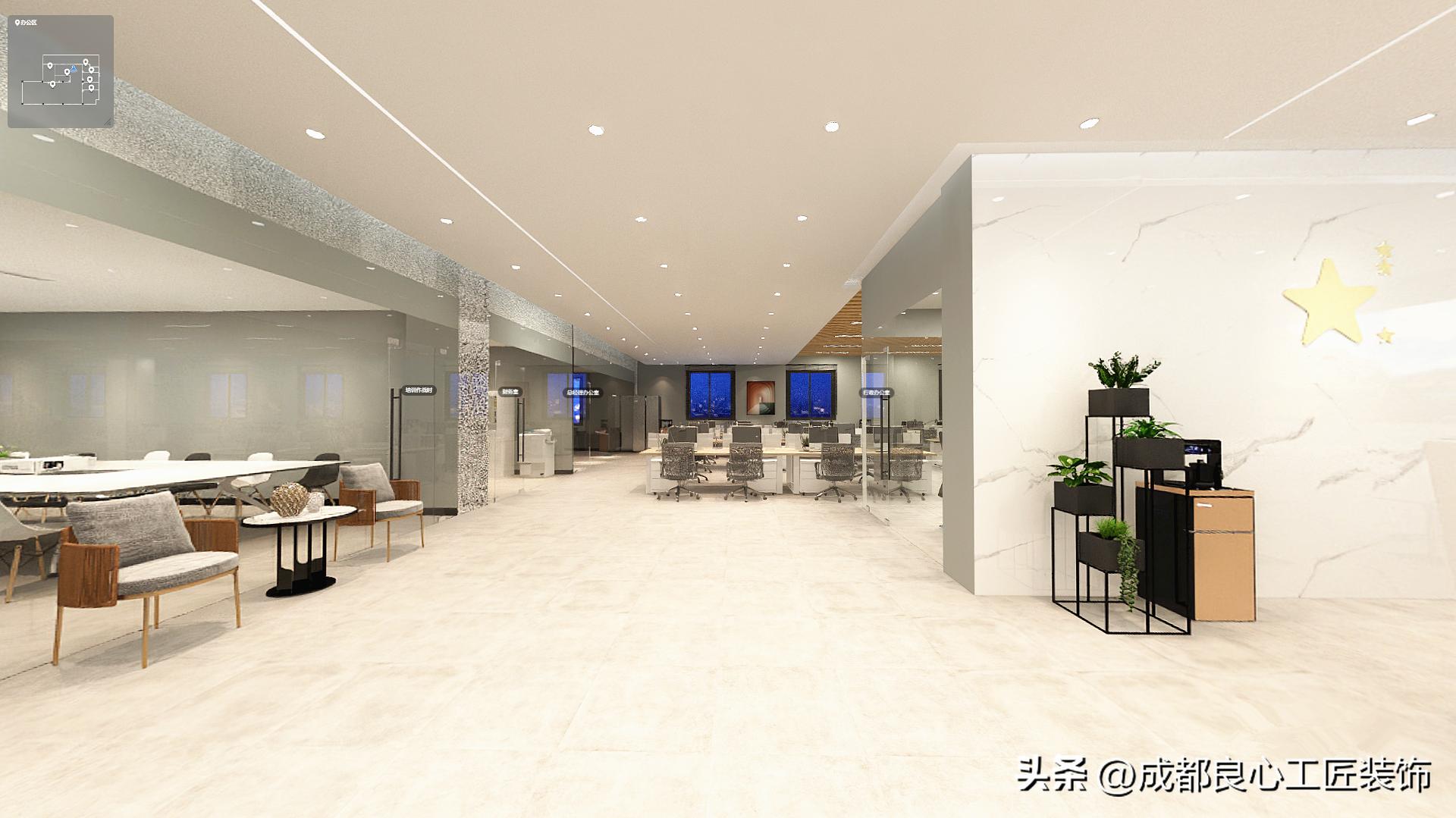 现代简约风工装|星光无垠1000㎡办公室装修,星辰大海,共赴征程