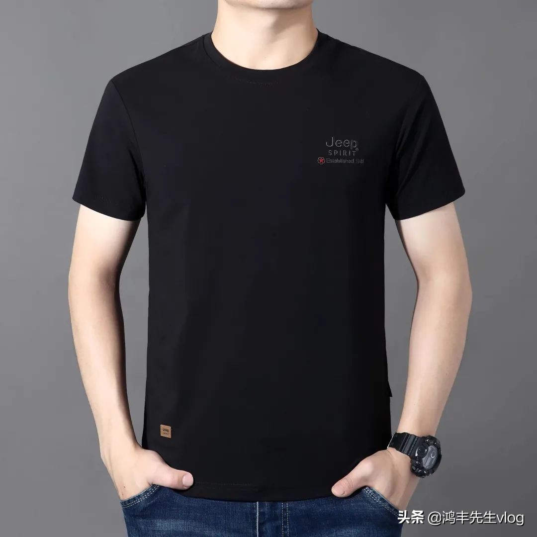 jeep短袖t恤专卖店男装翻领,jeep短袖t恤男纯棉官方正品