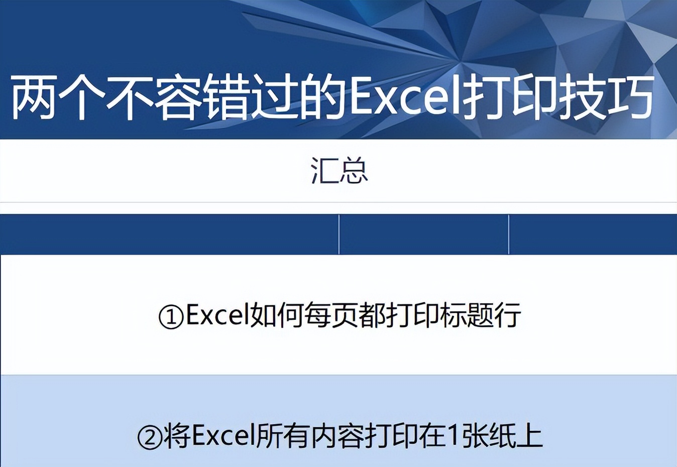 掌握excel这10个打印技巧,excel打印技巧多页打印