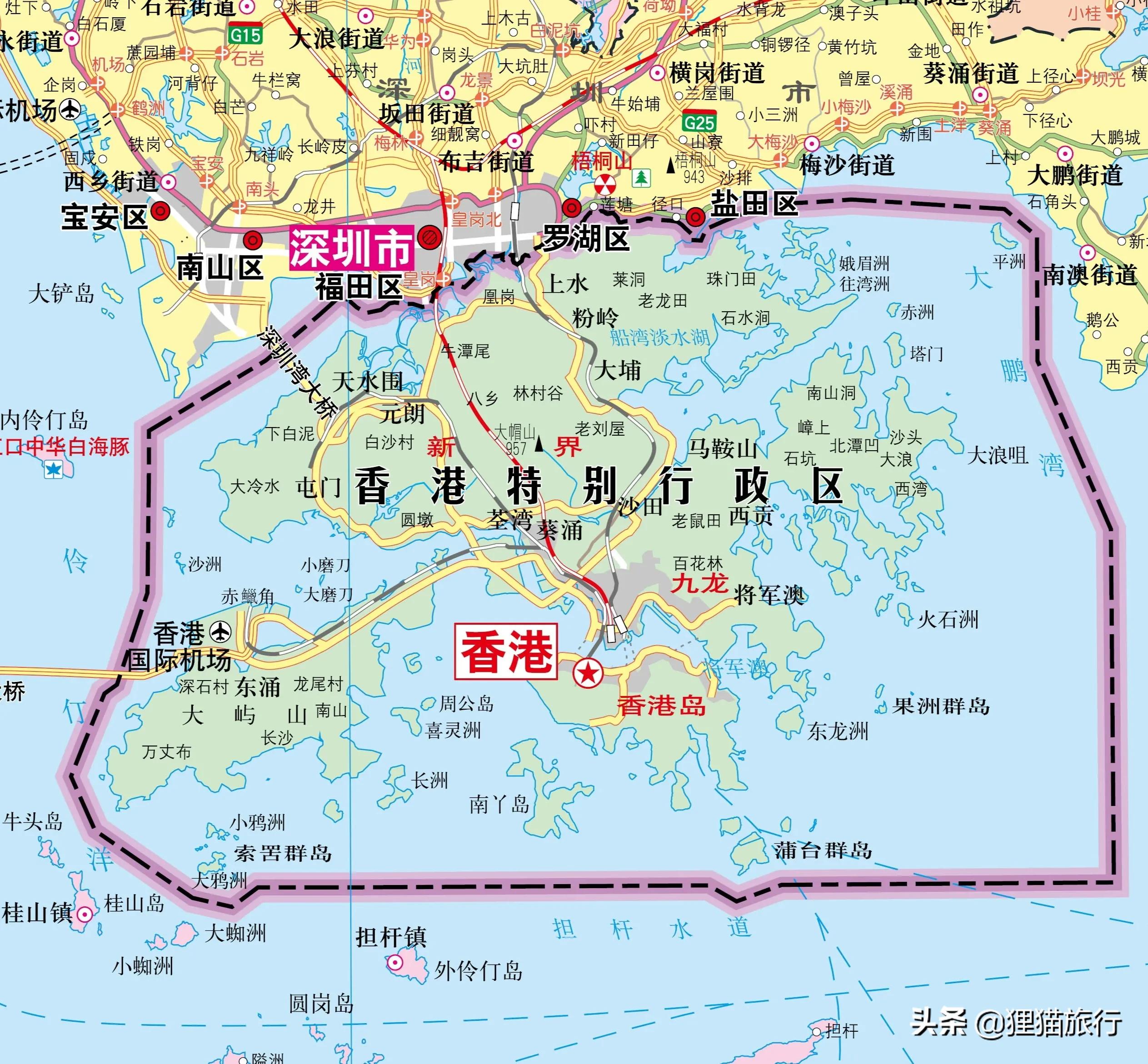 香港最大岛屿大屿山属于离岛区和荃湾区,有长沙海滩和水上棚屋