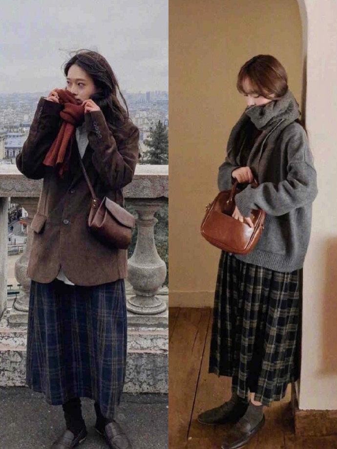 韩国流行戴羊毛围巾,韩国冬天穿搭围巾