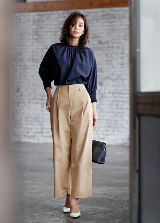 如获至宝的阔腿裤穿搭精髓,一年四季窄版阔腿裤穿搭