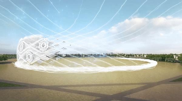 卡塔尔世界杯场地设计方案图,卡塔尔世界杯的主体育场设计理念