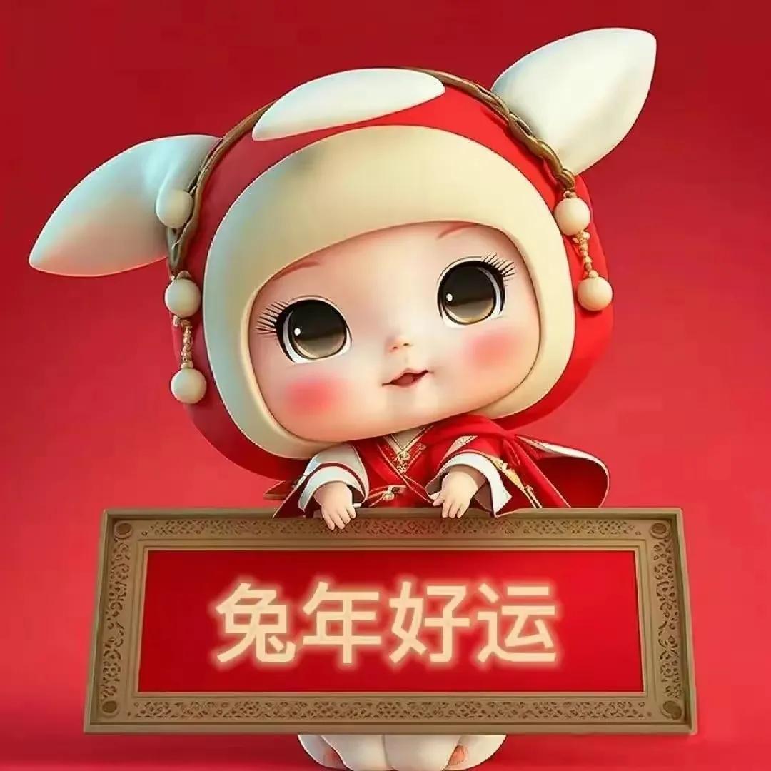 2024新年萌兔头像唯美卡通,兔兔好运头像卡通可爱