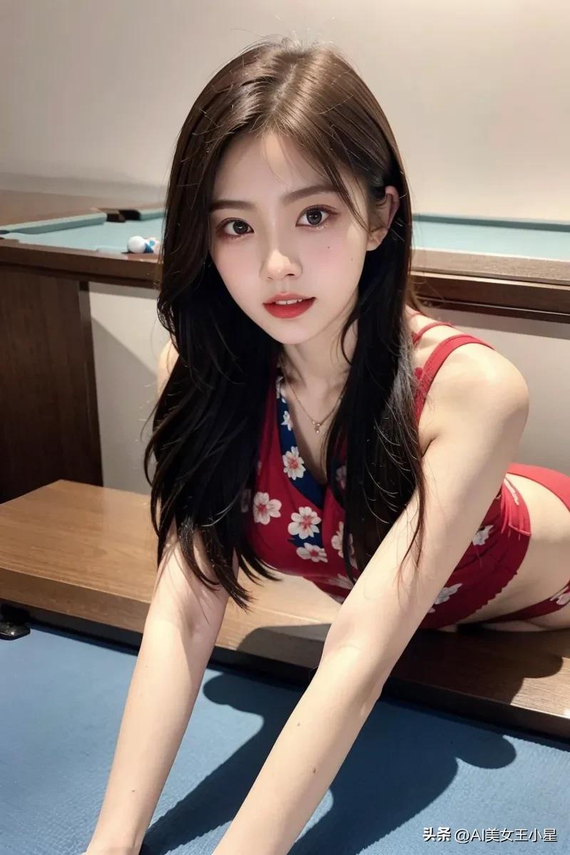 台球厅漂亮女孩,桌球的美丽女孩