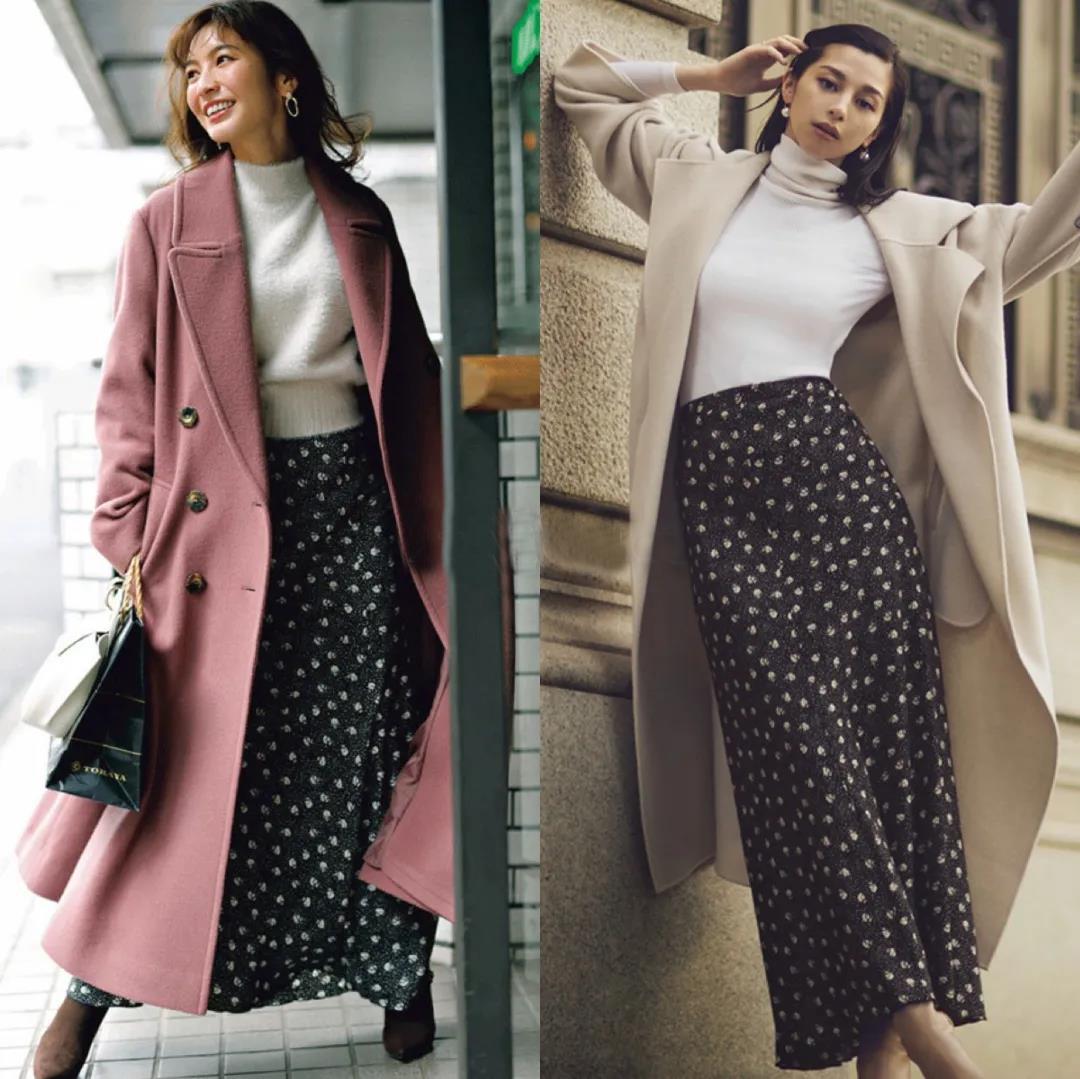 95后沪漂宝妈穿搭大衣半裙好看,气质红条纹衬衫裙适合多大年龄穿