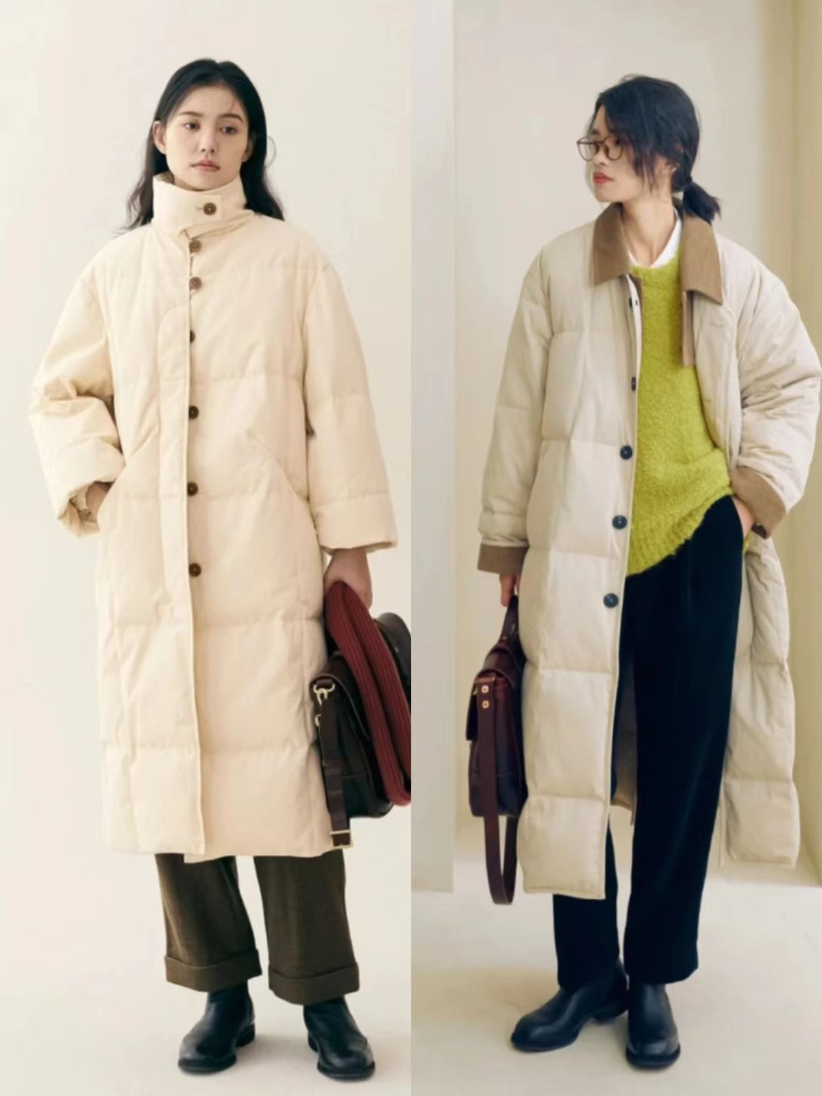 冬季长筒靴穿搭长羽绒服,冬季过膝长筒靴保暖穿搭