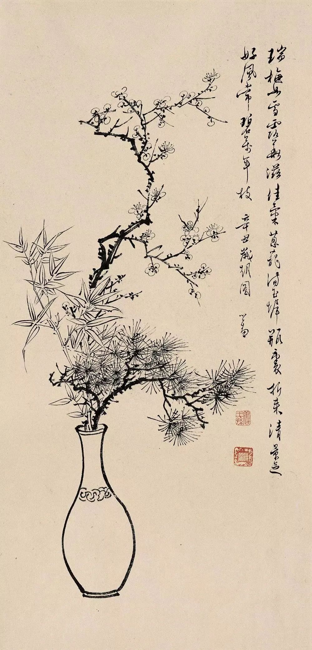 岁朝清供图都画的什么有什么寓意,中国文人画岁朝清供图