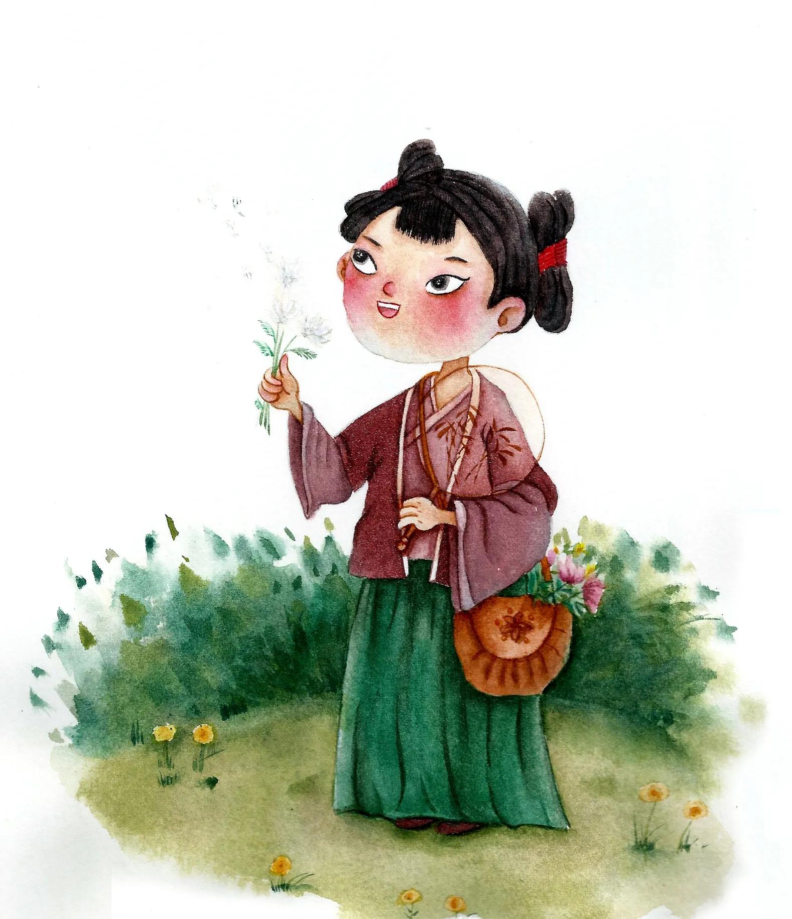 儿童古诗八句,小娃撑小艇偷采白莲回的诗名