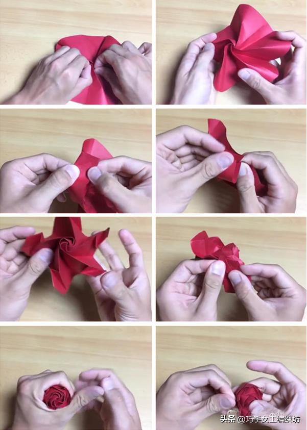 一张纸可以折一朵花,一张纸就可以叠的玫瑰花