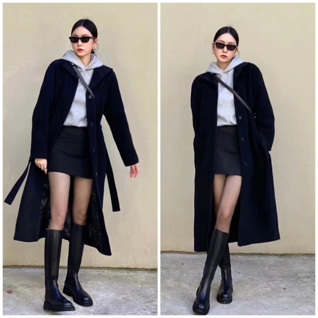 大衣搭长靴知性十足,大衣配阔腿裤让你气场翻倍